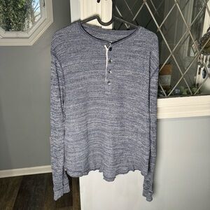 Express Textured Blue Henley Shirt